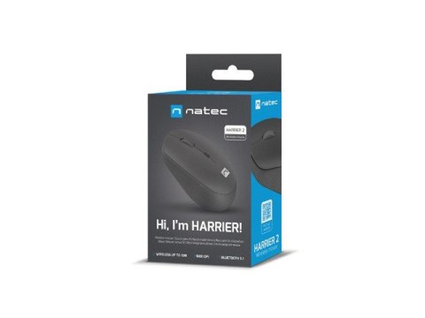 NATEC MYSZ BEZPRZEWODOWA HARRIER 2 1600DPI BLUETOOTH 5.1 CZARNA NMY-1960