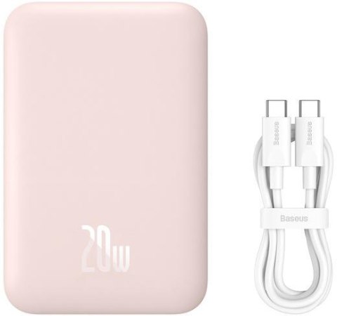 Baseus Magnetic Mini | Power Bank 6000mAh 20W z ładowaniem bezprzewodowym MagSafe PINK