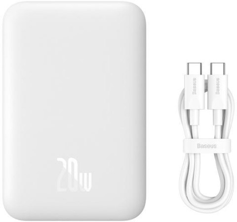 Baseus Magnetic Mini | Power Bank 6000mAh 20W z ładowaniem bezprzewodowym MagSafe WHITE