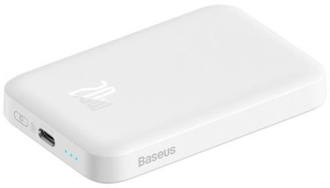 Baseus Magnetic Mini | Power Bank 6000mAh 20W z ładowaniem bezprzewodowym MagSafe WHITE