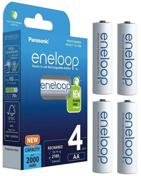 Akumulatorki AA / R6 Panasonic Eneloop 2000mAh BK-3MCDE/4BE - 4 sztuki (blister)