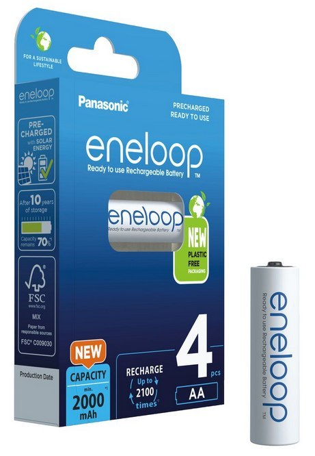 Akumulatorki AA / R6 Panasonic Eneloop 2000mAh BK-3MCDE/4BE - 4 sztuki (blister)