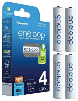 Akumulatorki R03 / AAA Panasonic Eneloop 800mAh BK-4MCDE/4BE - 4 sztuki (blister)