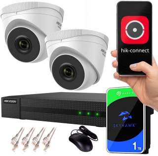 Zestaw monitoringu IP Hikvision NVR 1TB 2 kamery kopułkowe 4MPx