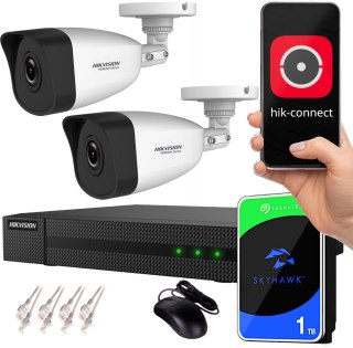 Zestaw monitoringu IP Hikvision NVR 1TB 2 kamery tubowe 4MPx