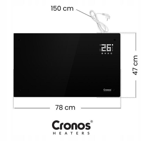 Szklany panel grzewczy Cronos GPH-20DA 2000W BLACK