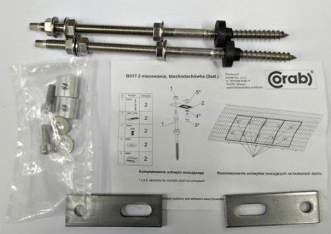 B017 2 SZT. MOCOWANIE, BLACHODACHÓWKA ADAPTER PROSTY KLIK CORAB XFS_B017.2