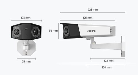 Kamera IP Reolink DUO Akumulatorowa bezprzewodowa z podwójnym obiektywem WiFi