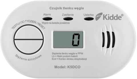 Czujnik czadu z wyświetlaczem Kidde K5DCO