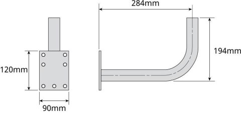 Uchwyt antenowy ścienny "L" Televes 284x194mm, Ø35mm (7393)