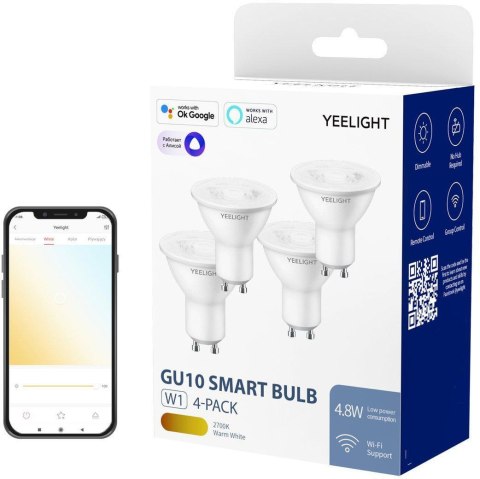 Inteligentna żarówka Yeelight W1 GU10 (ściemnialna) 4szt