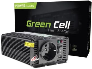 PRZETWORNICA NAPIĘCIA Green Cell 24V -> 230V 300W/600W MODYFIKOWANA SINUSOIDA