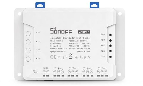 SONOFF sterownik 4-kanałowy 10A NO/NC/Beznapięciowy WiFi 4CHPROR3