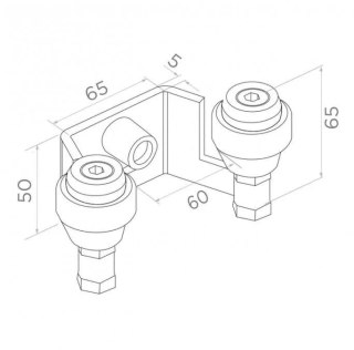 Uchwyt PSG 60.023 60mm górny do bram przesuwnych (2 rolki)