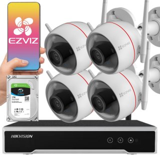 Zestaw monitoringu bezprzewodowego 4 kamery tubowe 4MPx WiFi EZVIZ