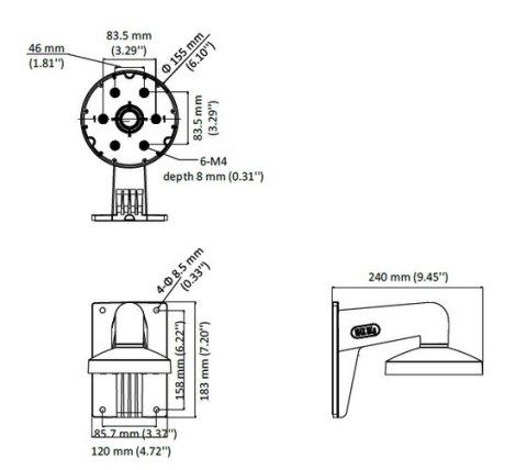 UCHWYT ŚCIENNY HIKVISION DS-1273ZJ-155