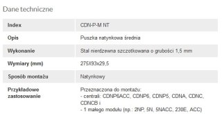 ACO CDN-P-M NT Ramka natynkowa średnia CDN z daszkiem, do CDNP5/6, CDNC/B, CDNA