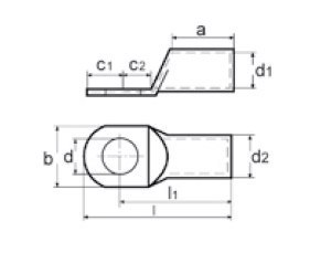 KOŃCÓWKA OCZKOWA MIEDZIANA CYNOWANA SE-01008 10mm2 M8 (10szt.)