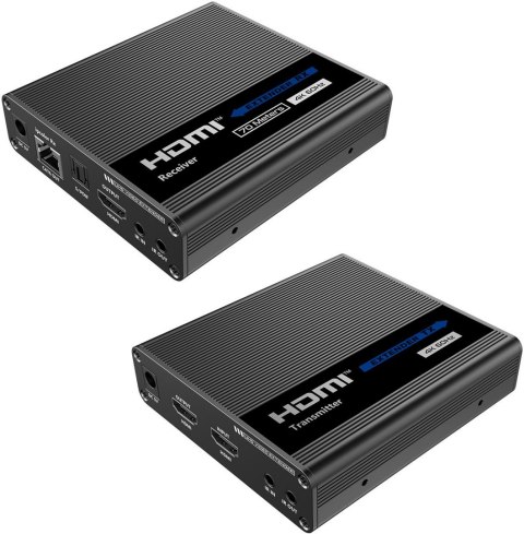 Konwerter HDMI na LAN KASKADA 4K Spacetronik IP SPH-676C - zestaw