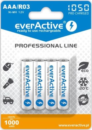 Akumulatorki AAA / R03 everActive Ni-MH 1050 mAh (box 4 szt)