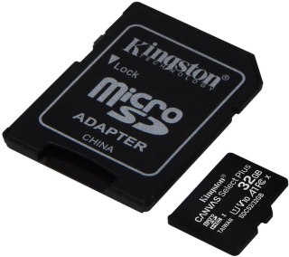 Karta pamięci Kingston Canvas Select Plus 32GB 100MB microSDHC CL10 UHS-I Card + SD Adapter