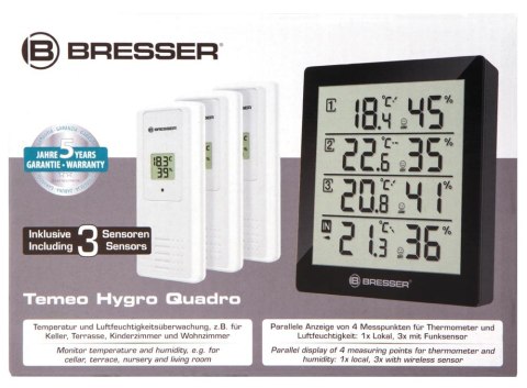 Stacja meteorologiczna Bresser Temeo Hygro Quadro, czarna