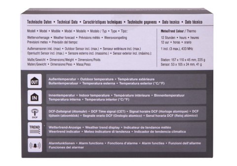 Stacja pogodowa Bresser MeteoTrend Colour RC, czarna