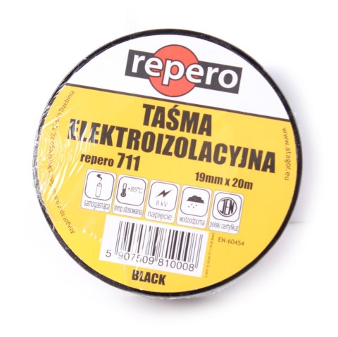 TAŚMA IZOLACYJNA REPERO 711E CZARNA 19MMX20M