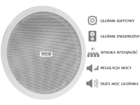 GŁOŚNIK SUFITOWY HQM-SO1625 20W 100V BIAŁY