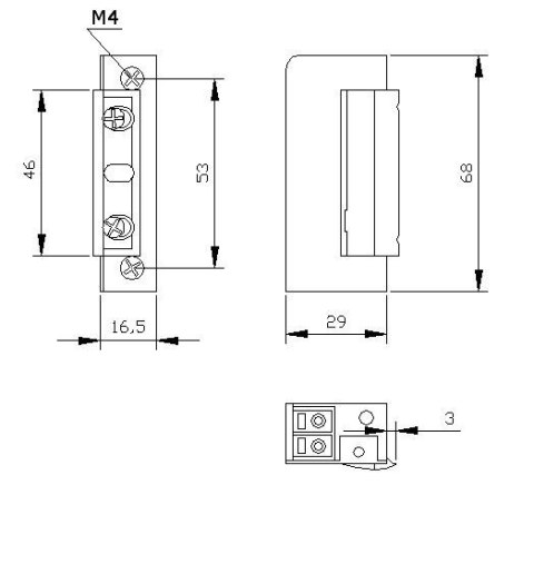 ZACZEP ELEKTRA R5 BEZ BLOK. SYMETR. wąski 16,5mm