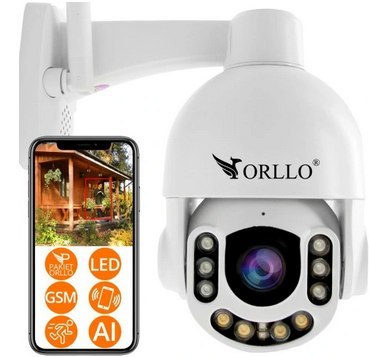 Kamera Zewnętrzna Obrotowa GSM na Kartę SIM Orllo Z7 + Panel fotowoltaiczny SM6030