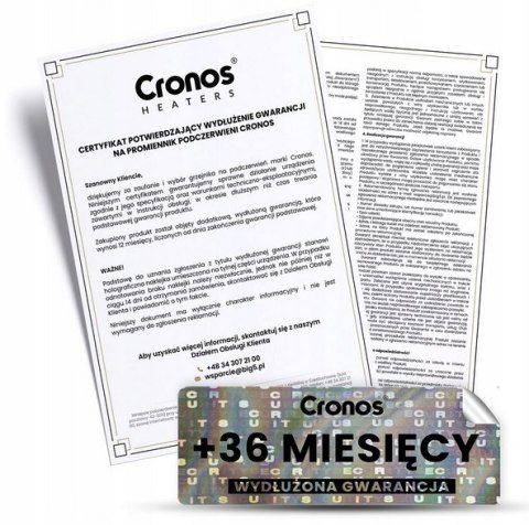 Wydłużona Gwarancja do promiennika CGP-300TWP + 36 miesięcy