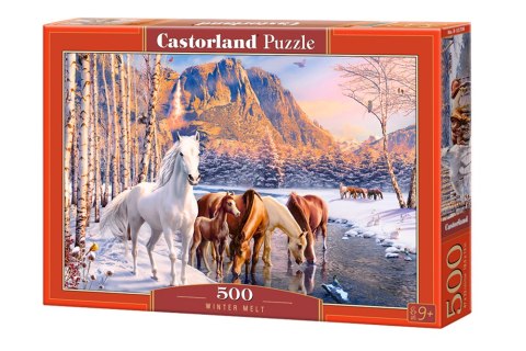 CASTORLAND Puzzle 500el. Winter Melt - Konie zimowy krajobraz