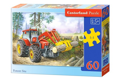 CASTORLAND Puzzle 60el. Forest Site - Ciągnik z chwytakiem