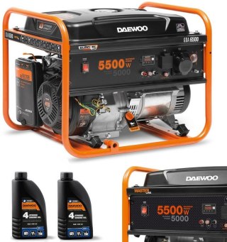 ZESTAW AGREGAT PRĄDOTWÓRCZY DAEWOO GDA 6500 5.0kW + 2x GENERATOR OIL SAE 10W-30 DWO 600