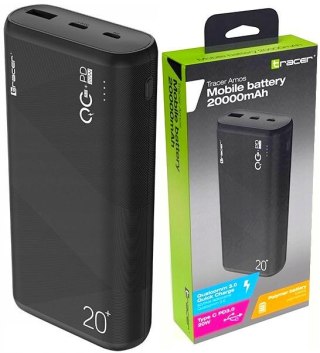 Power bank TRACER AMOS 20000mAh QC3.0-PD20W BK czarny TRABAT47094