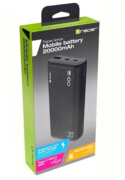 Power bank TRACER AMOS 20000mAh QC3.0-PD20W BK czarny TRABAT47094