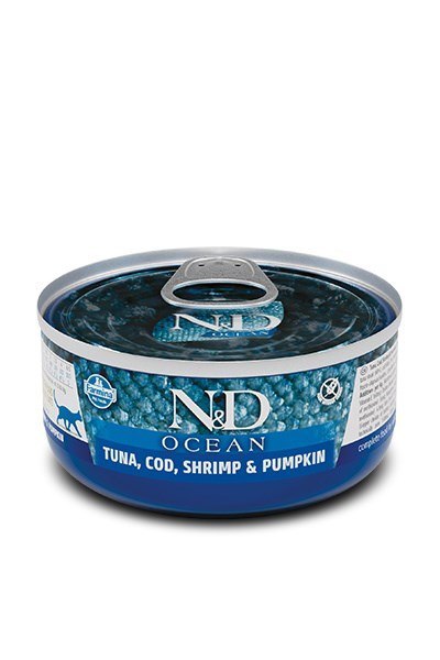 FARMINA N&D CAT OCEAN TUNA,COD,SHRIMP&PUMPKIN 70g