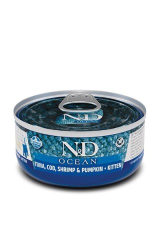 FARMINA N&D CAT OCEAN TUNA,COD,SHRIMP&PUMPKIN KITTEN 70g