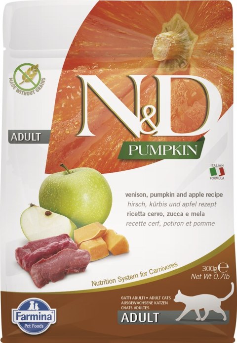 FARMINA N&D CAT PUMPKIN VENISON&APPLE ADULT 300g