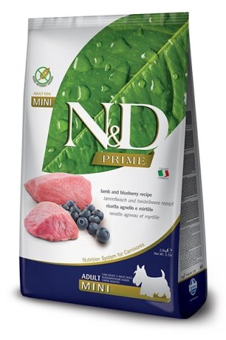 FARMINA N&D PRIME DOG LAMB AND BLUEBERRY ADULT MINI 800g