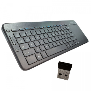 Klawiatura bezprzewodowa Microsoft All-in-One Media Keyboard z touchpadem USB czarna