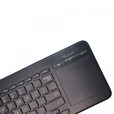 Klawiatura bezprzewodowa Microsoft All-in-One Media Keyboard z touchpadem USB czarna