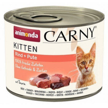 ANIMONDA Carny Kitten smak: wołowina,indyk 200g