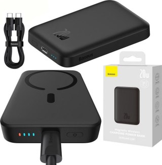 Baseus Magnetic Mini | Power Bank 6000mAh 20W z ładowaniem bezprzewodowym MagSafe BLACK