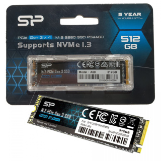 Dysk SSD Silicon Power A60 512GB PCIe Gen3x4 NVMe (2200/1600 MB/s) 2280