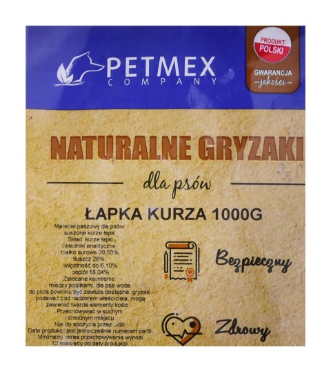 PETMEX Gryzak dla psów Łapa kurza 1kg