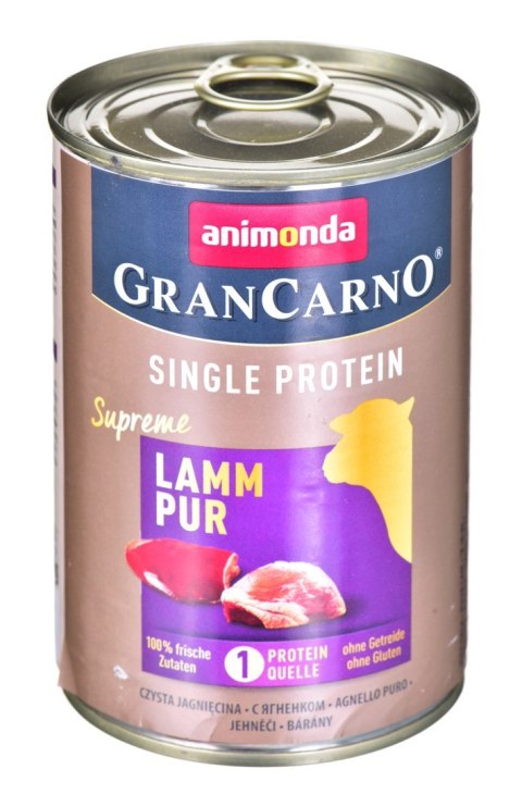 ANIMONDA GranCarno Single Protein: jagnięcina - mokra karma dla psa - 400g