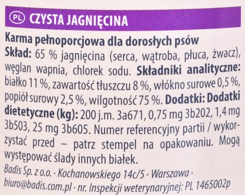 ANIMONDA GranCarno Single Protein: jagnięcina - mokra karma dla psa - 400g