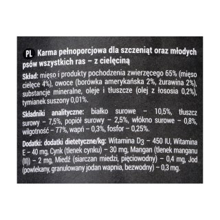 DOLINA NOTECI Rafi junior z cielęciną, żurawiną i borówką - mokra karma dla szczeniąt - 400g